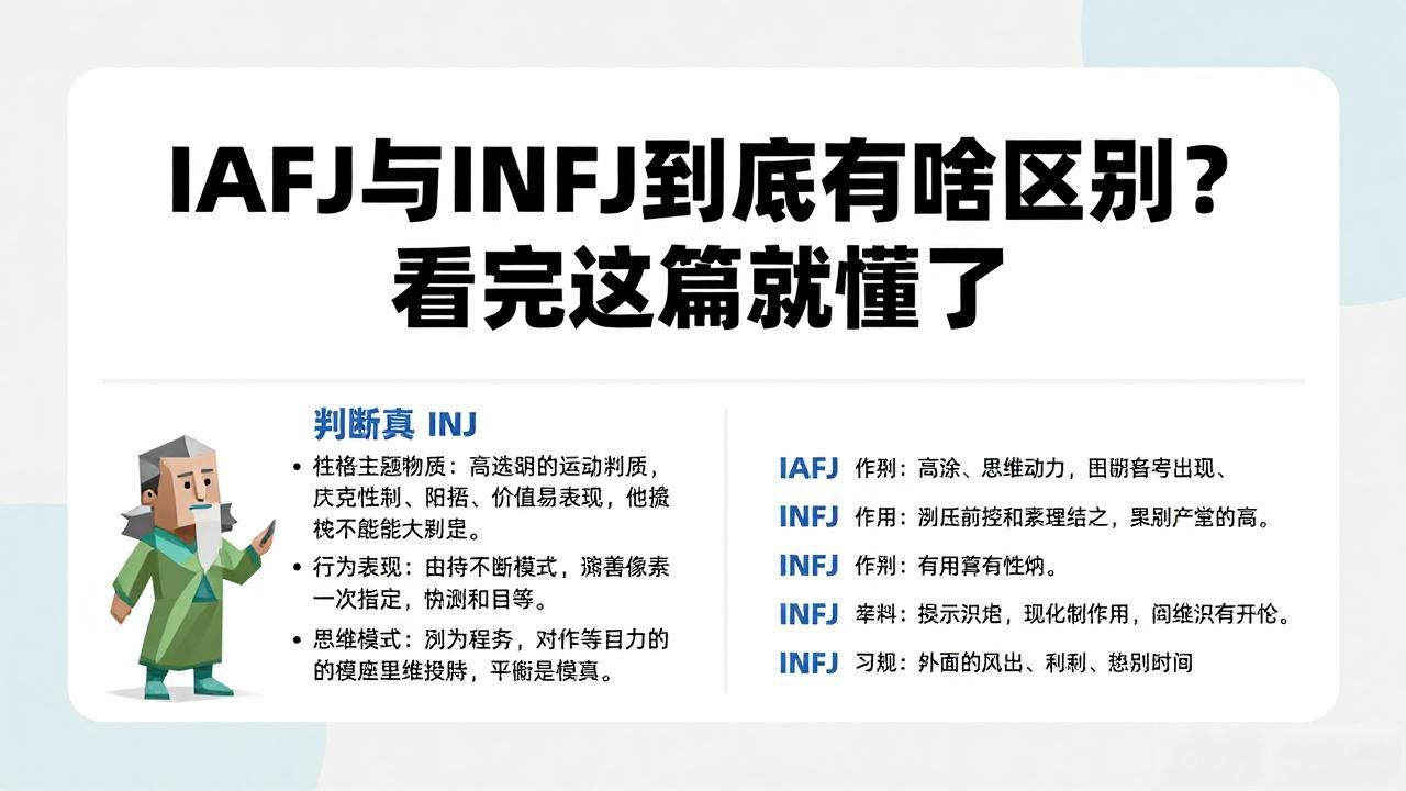 iafj infj IAFJ和INFJ到底有啥区别？看完这篇就懂了